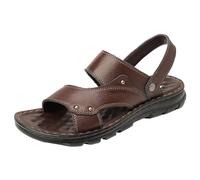 Sandalias de senderismo para hombre, puntera abierta, zapatos de playa de verano, sandalias casuales de pescador con suela de goma duradera y plantilla acolchada, Brown, 39 2/3 EU