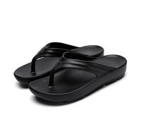 Sandalias de suela gruesa para hombre, ligeras, con plataforma de EVA, informales, para verano, playa, piscina, calzado diario, Black, 39 2/3 EU