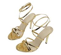 Sandalias de Tacon Alto Mujer de Vestir Sandalia Verano Elegantes Cierre de Hebilla Sandalias Fiesta Sexy con Cordones sandalia Comodas Dorada Negras Punta Abierta Zapatos Moda Para Baile Novia 2025