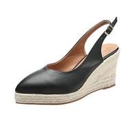 Sandalias de tacón alto para invitadas de boda 2026, con forro suave, ajuste ancho, formal, graduación, zapatos de corte para mujer, ideales para viajes a media hora, Black, 37 EU