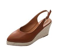 Sandalias de tacón alto para invitadas de boda 2026, con forro suave, ajuste ancho, formal, graduación, zapatos de corte para mujer, ideales para viajes a media hora, café, 38.5 EU