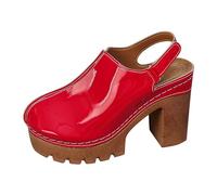 Sandalias de tacón alto para mujer, sandalias cómodas y elegantes con tiras Mary Jane, sandalias descalzas con plataforma, sandalias descalzas de charol, sandalias góticas de cuña, sandalias de verano