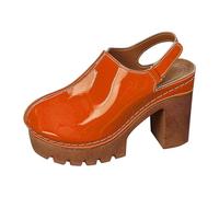 Sandalias de tacón alto para mujer, sandalias cómodas y elegantes con tiras Mary Jane, sandalias descalzas con plataforma, sandalias descalzas de charol, sandalias góticas de cuña, sandalias de verano