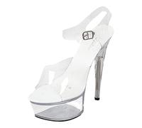 Sandalias de tacón alto para mujer sexy, tacón alto de plataforma transparente, zapatos elegantes de tacón de aguja, zapatos de boda con punta abierta, transpirables, cómodas sandalias de plataforma