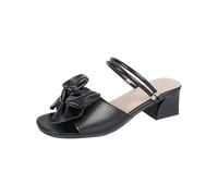 Sandalias de tacón cuadrado para mujer, elegantes sandalias de fiesta de noche, zapatos de novia con bowknot sandalias de playa suelas suaves sandalias romanas zapatos de verano zapatos de dama de