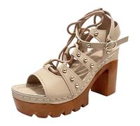 Sandalias de tacón de bloque para mujer, diseño de boca de pescado y suela gruesa, sandalias de tacón alto, cómodas e informales, ideales para exteriores, zapatos de noche, sandalias de verano para