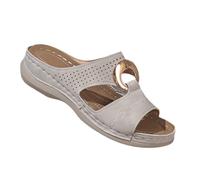 Sandalias de tacón grueso para mujer, con costuras informales, hebilla de metal, talla 12, White, 39 EU
