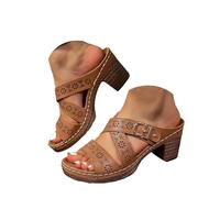 Sandalias de tacón grueso para mujer, sandalias de tacón medio sin cordones, para vestido de novia, fiesta, boda, verano, soporte de arco, sandalias de plataforma para caminar, sandalias suaves para
