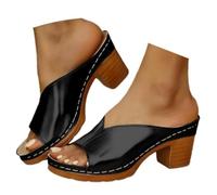 Sandalias de tacón grueso para mujer, sandalias de tacón medio sin cordones, para vestido de novia, fiesta, boda, verano, soporte de arco, sandalias de plataforma para caminar, sandalias suaves para