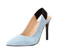 Sandalias De Tacon Mujer Sandalias Verano Comodas Zapatos De Mujer Puntiagudos Tacón Verano Tacón Delgadas Traseras Coloridas Zapatos Vestir Sandalia Deporte (Blue 39)