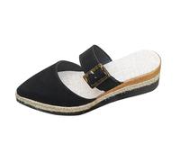 Sandalias de tacón para mujer, sandalias de banda ancha, pantuflas femeninas de cien mujeres zapatillas elegantes zapatos de mujer 41, Negro , 37 EU
