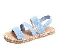 Sandalias de Trekking Pies con correa ajustable Sandalias Senderismo Mujer 2025 Plates de Playa Bohemia para Mujer Verano Chanclas Boda Primavera Falt Tendencia Flor Vestida Mujeres Cómodo Moda, azul