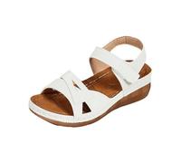 Sandalias de verano cómodas para mujer, sandalias de cuña, zapatos anchos, zapatos de verano, elegantes sandalias descalzas, sandalias romanas, cuñas, sandalias de cuña, antideslizantes, para