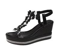 Sandalias de verano cómodas para mujer, zapatos de verano para mujer, sandalias de tacón alto, sandalias de cuña de plataforma, decoración de mariposa, rhinestones, populares, Among Girls Bohemian