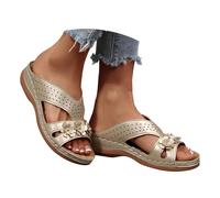 Sandalias de Verano con Detalles Florales calados y Plantilla de Masaje, Chanclas para la Playa, Mujer, Antideslizantes y Transpirables, cómodas y relajantes para Vacaciones_1