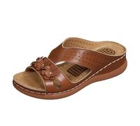 Sandalias de Verano con Detalles Florales calados y Plantilla de Masaje, Chanclas para la Playa, Mujer, Antideslizantes y Transpirables, cómodas y relajantes para Vacaciones_2
