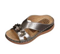 Sandalias de Verano con Detalles Florales calados y Plantilla de Masaje, Chanclas para Playa, Mujer, Antideslizantes y Transpirables, cómodas y relajantes para Vacaciones