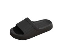 Sandalias de verano con puntera abierta para interiores, antideslizantes, suela suave, sandalias de baño para hombres y mujeres, cómodas y ligeras, Black, 39 EU