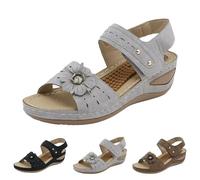 Sandalias de verano de moda para mujer, sandalias informales elegantes con tacón de cuña, cómodas sandalias de verano con tiras ajustables para cada día, tallas 36-43, marrón, 36 EU
