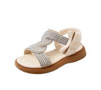 Sandalias de verano de princesa para niñas, con bonitos acentos, suela antideslizante, plantilla acolchada, zapatos para caminar de 3 a 11 años, para uso diario escolar, vacaciones, viajes a la playa