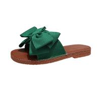 Sandalias de verano de una línea de tacón plano para mujer, para playa, boca de lazo, zapatos de cuña de verano, Green, 39.5/36 EU