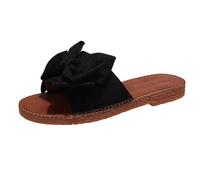 Sandalias de verano de una línea de tacón plano para mujer, para playa, boca de lazo, zapatos de cuña de verano, Black, 38/36 EU
