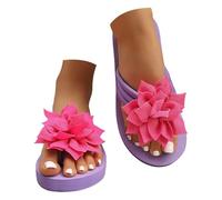 Sandalias de verano elegantes chanclas para mujer, resistentes y ligeras, con tacón, antideslizantes, sandalias de verano, elegantes con plantilla, sandalias de silicona para caminar, morado, 37 EU