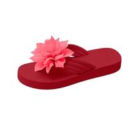 Sandalias de verano elegantes chanclas para mujer, resistentes y ligeras, con tacón, antideslizantes, sandalias de verano, elegantes con plantilla, sandalias de silicona para caminar, Rojo sandía, 37