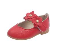 Sandalias de Verano Niñas Zapatos Casuales Plana Ligeras Flores Estilo Diario (Red-a, 28.5 Little Child)