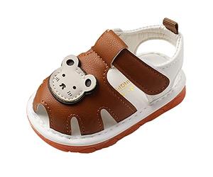 Sandalias de verano para bebés y niños y niñas, zapatos de playa para exteriores, informales, suela de goma, sandalias de princesa para primeros pasos, Brown, 20 EU