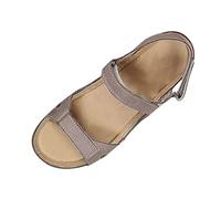 Sandalias de verano para mujer, color beige, zapatos informales para mujer, zapatos ortopédicos, transpirables, con punta abierta, sandalias planas, zapatos de verano frescos, plataforma, sandalias de