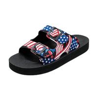 Sandalias de verano para mujer con punta abierta para el Día Nacional del Patriótico, Le Noir, 42 EU