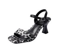 Sandalias de verano para mujer, estampado de leopardo, sandalias con tiras de tacón de aguja, tacones altos, correa transversal, estampado de animales, zapatos de ocio, zapatos de boda, zapatos de