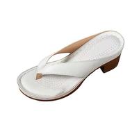 Sandalias de verano para mujer, lisas, sin cordones, informales, con punta abierta y tacones cuadrados, cómodas, para playa Hawaianas Hombre Negras