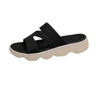 Sandalias de verano para mujer, parte superior de malla transpirable y cómoda, para un look casual. Zapatillas deportivas para mujer, color negro, talla 40, Negro , 39 EU