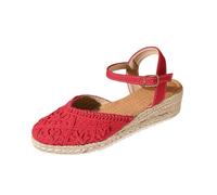 Sandalias de verano para mujer, sandalias de cuña para mujer, sandalias de paja tejida, sandalias de cuña con triple bordado, sandalias de plataforma sandalias casuales romanas con suela gruesa