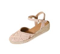 Sandalias de verano para mujer, sandalias de cuña para mujer, sandalias de paja tejida, sandalias de cuña con triple bordado, sandalias de plataforma sandalias casuales romanas con suela gruesa