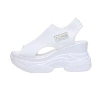 Sandalias de verano para mujer, sandalias de cuña, sandalias y slides para mujer, zapatos abiertos para caminar, sandalias deportivas de malla de punto, tallas grandes, zapatos casuales, suela gruesa
