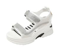 Sandalias de verano para mujer, sandalias de muffin, sandalias de cuña brillantes con plataforma de diamantes de imitación, sandalias deportivas transpirables para mujer, sandalias de senderismo para