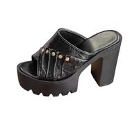 Sandalias de verano para mujer, sandalias de verano, sandalias de moda elegantes, con puntera abierta, minimalistas, cómodas, para traje regional, zapatos de baile, Negro , 43 EU