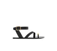 Sandalias de Verano para Mujer Sandalias Planas con Punta de Clip for Mujer, Zapatos de Playa Informales, Sencillos y versátiles, Elegantes for Verano(Black,36(23.5CM))
