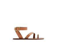 Sandalias de Verano para Mujer Sandalias Planas con Punta de Clip for Mujer, Zapatos de Playa Informales, Sencillos y versátiles, Elegantes for Verano(Brown,36(23.5CM))