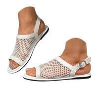 Sandalias de verano para mujer, tejido de malla aireado, cómodas, transpirables, informales, versátiles, con suela suave para todos los días, azules con tacón, cómodas sandalias para playa, vacaciones