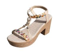 Sandalias De Verano Para Mujer Zapatos Cómodos De Verano Para Mujer Zapatos Cómodos Tacones Sandalias Estilo Bohemio Veraniego Cómodas Antideslizantes Y Transpirables Con Punta Abierta Y Tacón Cuña