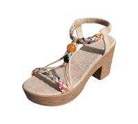 Sandalias De Verano Para Mujer Zapatos Cómodos De Verano Para Mujer Zapatos Cómodos Tacones Sandalias Estilo Bohemio Veraniego Cómodas Antideslizantes Y Transpirables Con Punta Abierta Y Tacón Cuña