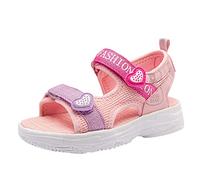 Sandalias de verano para niñas, antideslizantes, con puntera abierta, ligeras, de un solo color, suelas suaves, ultraligeras, para interiores y exteriores, para el hogar, rojo, 31 EU