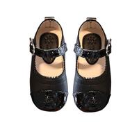 Sandalias de verano para niñas con suela suave y perlas, Negro , 25.5 EU 3X-Estrecho