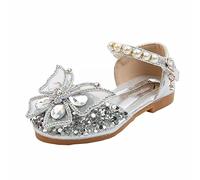 Sandalias de verano para niñas, edición coreana, para primavera, otoño, para niñas, pequeñas, medianas y grandes, informales, zapatos de rendimiento, para bailar, escuela, calzado elegante, Silver, 35