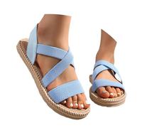Sandalias de verano planas ergonómicas elegantes pies anchos peep toe sandalia al aire libre elegantes sandalias descalzas para mujer