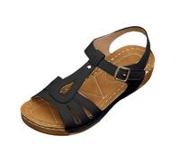 Sandalias de Verano sin Cordones para Mujer 2026 Chanclas cómodas Sandalias de cuña para Mujer Caminando Sandalias de Tanga Interior al Aire Libre, Negro, US11/EU43